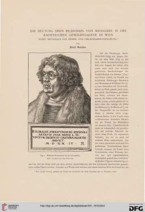 Die Deutung eines Bildnisses von Brosamer in der kaiserlichen Gemäldegalerie in Wien: nebst Beiträgen zur Dürer- und Pirckheimer-Forschung