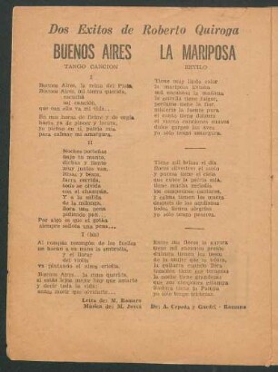 Buenos Aires : tango canción