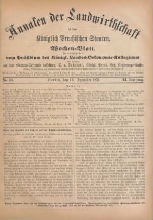 No. 50. Berlin, den 13. Dezember 1871. XI. Jahrgang.