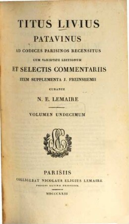 Titus Livius Patavinus, Vol. 11 : Liber 112 - 140