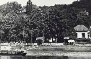 Stadtteilansicht mit Anlegestelle "Wachwitz" am Dampfschiff-Restaurant
