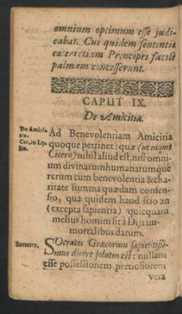 Caput IX. De Amicitia.