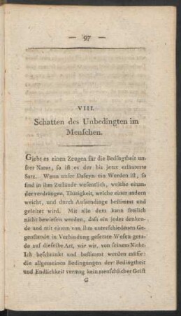 VIII. Schatten des Unbedingten im Menschen