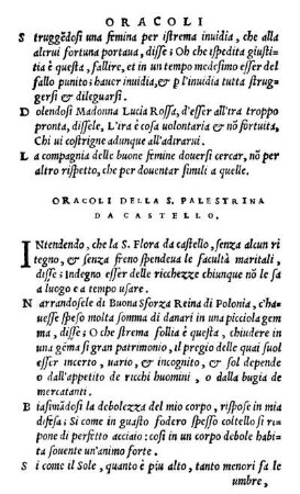 Oracoli Della S. Palestrina Da Castello.