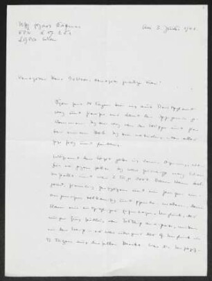 Brief von Erhart Kästner an Gerhart Hauptmann und Margarete Hauptmann