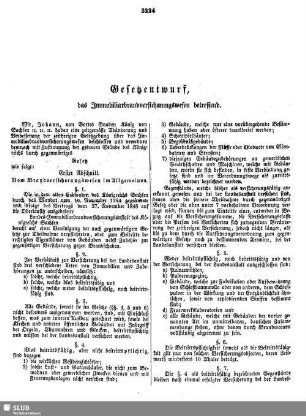 Gesetzentwurf, das Immobiliarbrandversicherungswesen betreffend