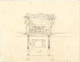 Thiersch, August ; Gebäude, Nebengebäude, Innenausstattung - unbestimmbare Einzelblätter - Nebenbauten - Inneneinrichtung (Grundriss,Ansicht)