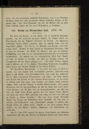 140. Goethe am Weimarschen Hofe. 1776-79.