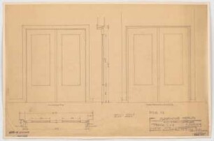 Haus des Rundfunks, Berlin-Charlottenburg: Tür Treppe I und II, Grundriss, Schnitt, Aufriss 1:10