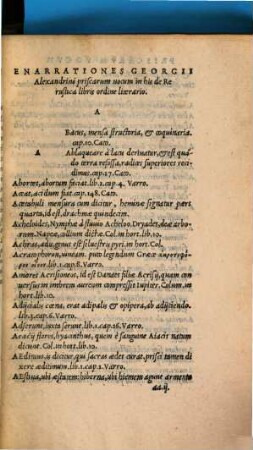 Enarrationes vocum priscarum in Libris de Re Rustica