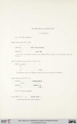 Text, III. Metrik-Lehrtext, 1. Abschnitt
