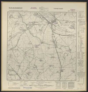 Messtischblatt 2877 = [1430] : Culmsee (neu: Kulmsee), 1942 : Messtischblatt 2877 = [1430] : Culmsee (neu: Kulmsee). - Vorläuf. Ausg., hrsg. 1909; letzte Nachtr. 1938; Ausg. 1940, [Dr.] 25.6.42. - [Berlin] : Reichsamt für Landesaufnahme, 1942. - 1 Kt. : einfarb. - Vorläuf. Namensänd. violett eingedruckt. - Mit Höhenlinien u. Höhenang. - Mit polit. Grenzen, Lageskizze u. Planzeiger
