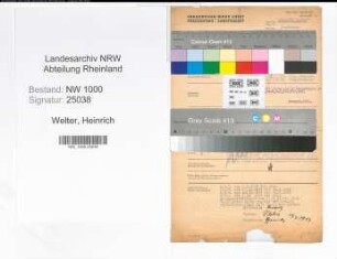 Entnazifizierung Heinrich Welter, geb. 19.12.1907 (Postbetriebsassistent)