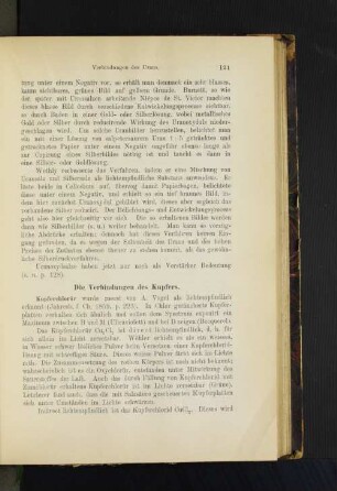 Die Verbindungen des Kupfers.