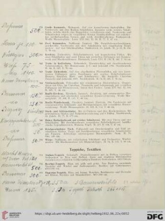 Teppiche, Textilien (Nr. 351-364)
