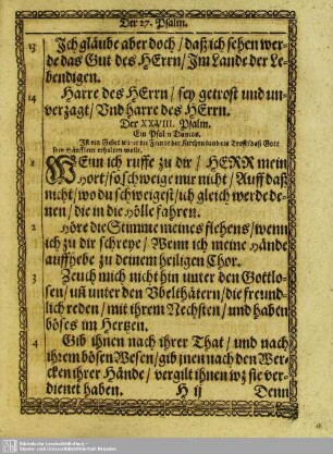 Der XXVIII. Psalm