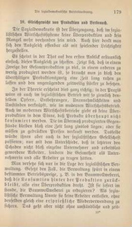 10. Gleichgewicht von Produktion und Verbrauch.