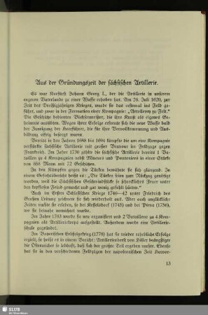 Aus der Gründungszeit der sächsischen Artillerie