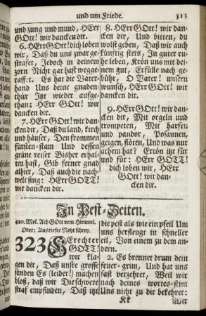 In Pest-Zeiten. - In Theurung und Hungers-Noth.