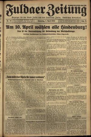 Ausgabe vom Dienstag, den 05. April 1932.
