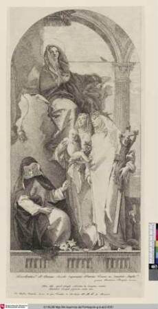 [Madonna und Kind mit den Heiligen Katharina von Siena, Rosa von Lima und Agnes von Montepulciano; Die hl. Jungfrau erscheint der hl. Theresia; The Madonna and Child with Saints Catherine of Siena, Rose of Lima and Agnes of Montepulciano; La Sainte Vierge et trois saintes dominicaines]