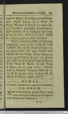 Hymne. De Saint Ambroise Et De Saint Augustin