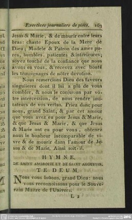 Hymne. De Saint Ambroise Et De Saint Augustin
