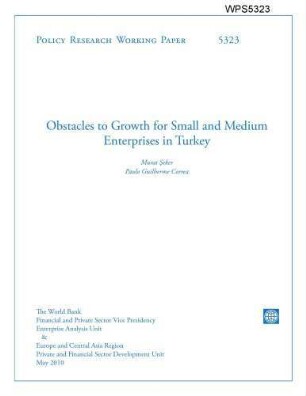Obstacles to growth for small and medium enterprises in Turkey
