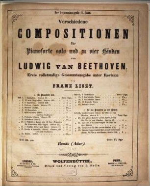 Verschiedene Compositionen für Pianoforte solo und zu vier Händen, 13. Rondo (Adur)