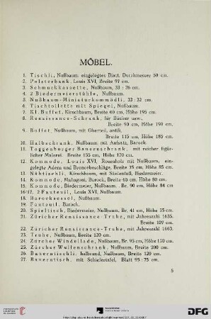 Möbel (Nr. 1-114)