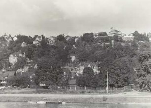 Dresden-Loschwitz. Blick über die Elbe auf Loschwitz