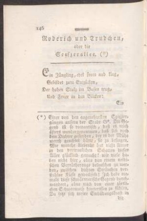 Roderich und Trudchen oder die Seufzerallee.