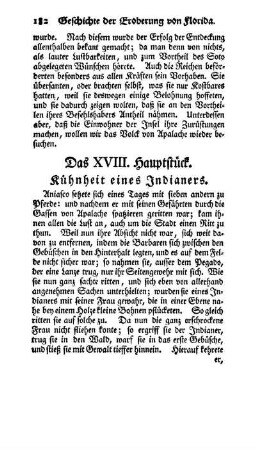 Das XVIII. Hauptstück - Kühnheit eines Indianers.