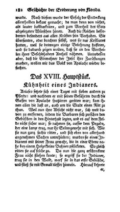 Das XVIII. Hauptstück - Kühnheit eines Indianers.