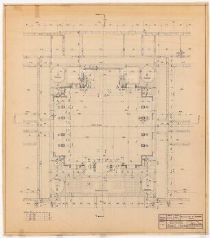 Preußischer Landtag, Berlin Umbau zum »Haus der Flieger«: Tragwerk und Statik: Grundriss 1. OG 1:100