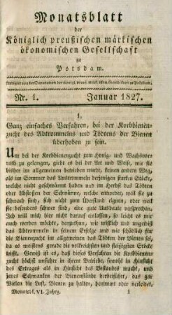 Nr. 1. Januar 1827.