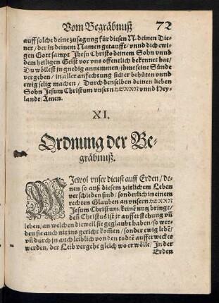 XI. Vom Begräbnuß