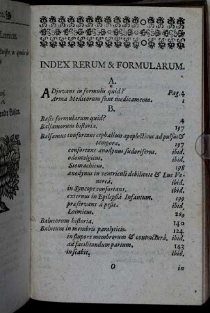 Index Rerum & Formularum.