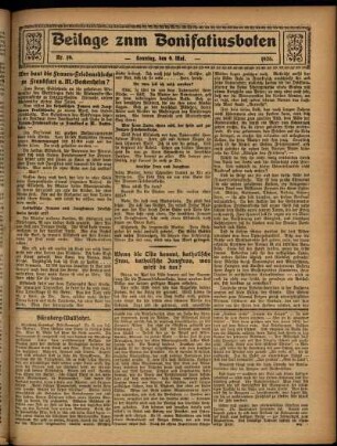 Zweite Ausgabe vom Sonntag, den 09. Mai 1926.