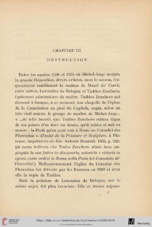 Chapitre III: Destruction
