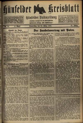 Erste Ausgabe vom Donnerstag, den 20. März 1930.