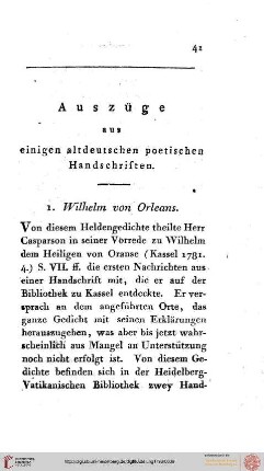 Auszüge aus einigen altdeutschen poetischen Handschriften