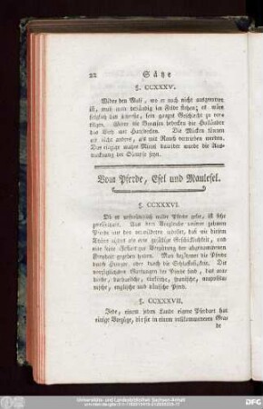 Vom Pferde, Esel und Maulesel.