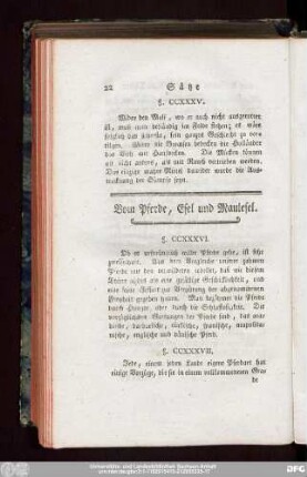 Vom Pferde, Esel und Maulesel.