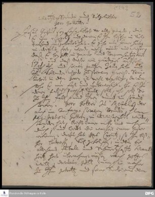 Brief von Johann Hieronymus Wiegleb an August Hermann Francke.