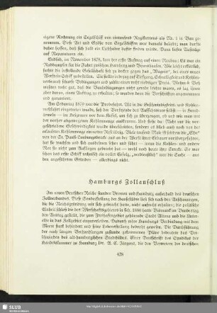 Hamburgs Zollanschluß