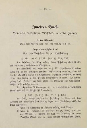 96, Erster Abschnitt. Von den Verfahren vor den Landgerichten.