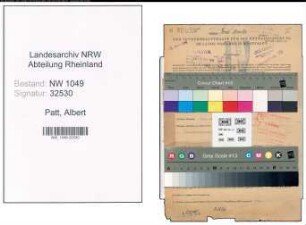 Entnazifizierung Albert Patt , geb. 14.05.1897 (Kaufmann)