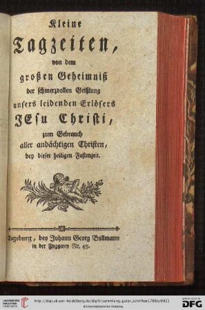 Kleine Tagzeiten von dem großen Geheimnis