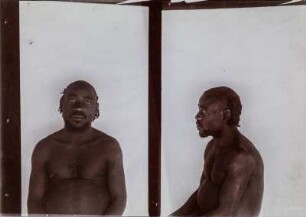 Männerportrait : Anthropometrische Aufnahme eines Mannes
